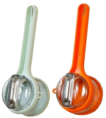 Paquete de 2 peladores de verduras versátiles con mango antideslizante, materiales de polipropileno seguros, ideal para cocineros caseros y cocineros, pelador de patatas