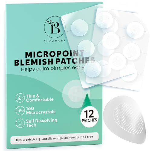 Parches con Niacinamida para Granos Microcristalinos, 12 Uds | Actúa sobre Acné Quístico con Microagujas que se Disuelven en la Piel, Apto para Veganos, sin Alcohol ni Químicos Dañinos
