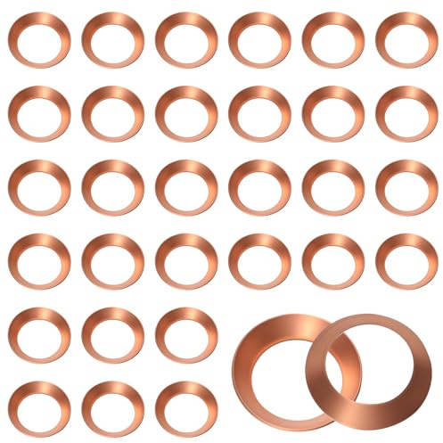 Glarks Kit di guarnizione di flare di rame 30pcs, raccordo di flare di rame a 45 gradi, adatto per dimensioni di tubo 5/8 ', tenuta di guarnizioni in ottone