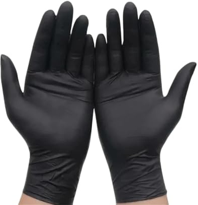Genérico Guantes de nitrilo negros y rosas (20/50/100 unidades) - Multiusos for limpieza del hogar, lavado de platos, manicura y cuidado de mascotas.(Black 100PCS,S)