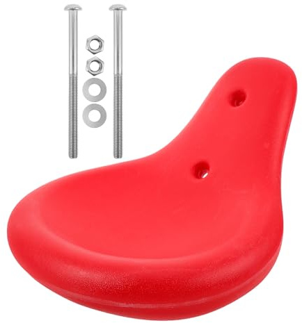 Alipis Juego de Repuestos para Asiento de Columpio de Plástico Rojo Resistente, Cojín Acolchado para Balancín Exterior en Parques y Jardines, Incluye 1 Asiento y 2 Tornillos