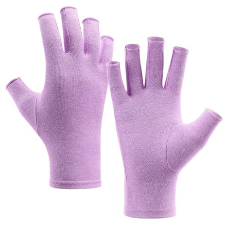 DSFIHJO Handledsbandage kompressionshandskar, handledsstöd, handstöd, dam- och herrarmband kompressionshandskar (lila, färg S)