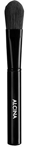 Alcina Foundationpinsel - Flache Bürste mit Stab, Schwarz, Kunsthaar, Weich, 21 cm, Für die Stiftung