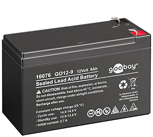 Goobay 16076 Blei Akku 12V - 9000mAh / Blei Akkumulator max. 9Ah / 12 Volt Bleiakku / Batterie USV Anlage für Notstrom Alarmanlage Notbeleuchtung