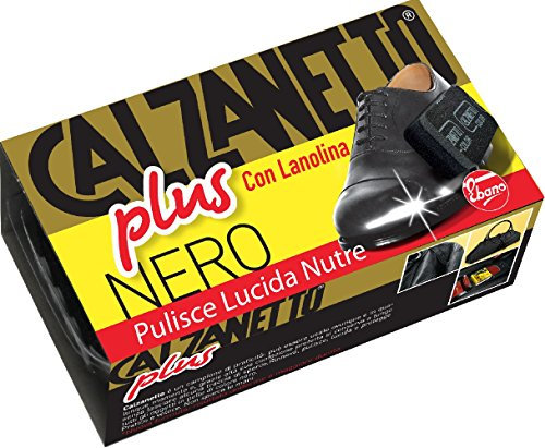 Calzanetto, Spugna, Plus, con olii raffinati di silicone e lanolina, idratata, ammorbidisce, protegge,ha potere idrorepellente, colore Nero