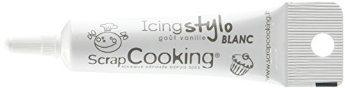 ScrapCooking - Icing Stylo Blanc - Goût Vanille - Stylo Alimentaire Glaçage Pâtisserie 20g - 7080
