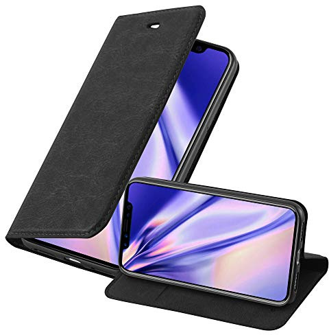 cadorabo Coque pour Apple iPhone X/XS en Noir Nuit - Housse Protection avec Fermoire Magnétique, Stand Horizontal et Fente Carte - Portefeuille Etui Poche Folio Case Cover