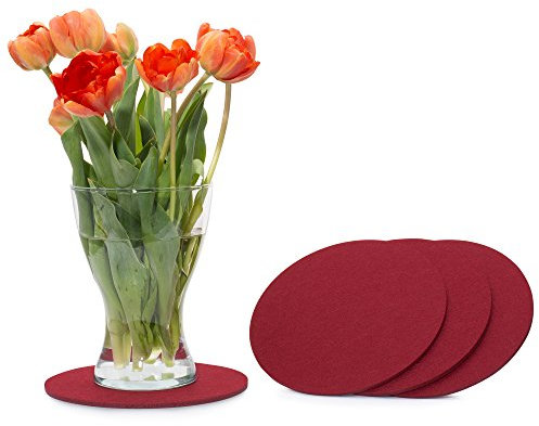 FILU Sottobicchiere in feltro rotondo, 25cm, confezione da 4 (colore e dimensioni selezionabili)