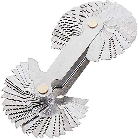ChgImposs Metric & Imperial & US Screw Gauge SAE Whitworth 55 Degree & Metric 60 Degree & & US 60 Degree Thread Pitch Gauge for Industrial Measurement