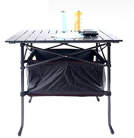 Outdoor Küche Camping Schränke 70CM Outdoor Tragbarer Klappbarer Camp-Küchentisch, Zelt Strand BBQ Party Campingtisch Aus Aluminiumlegierung Mit Aufbewahrungsgurt, Leicht Zu Tragen