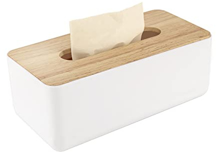 Kosmetiktücher Box aus Holz,26x13x11cm Taschentuchspender,Praktische Tücherbox,Rechteckige Tissue Box für handelsübliche