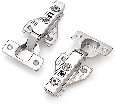 Probrico (2 Pair/4 Pack Full Overlay Soft Closing Clip On Face Frame Mounting Cabinet Hinges, 105 Degree Self Closing Kitchen Cupboard Door Hinges