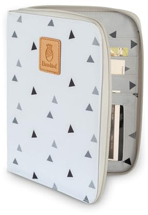 Ehrenkind® Mutterpasshülle | Mutterkindpasshülle | U-Heft Tasche | Mutterpassbuch | Impfpass Hülle Grau mit Dreiecken | Nachhaltig & Praktisch | Perfekt für den Alltag von Eltern