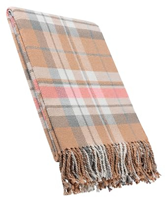 LuckyBlankets München Kuscheldecke Baumwolle 140 x 200 cm - Wolldecke Baumwolle - Tagesdecke - Baumwolldecke (Rosa)