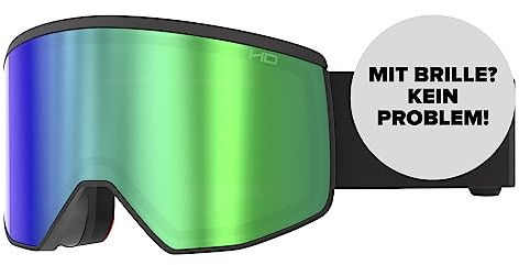 ATOMIC FOUR PRO HD Skibrille - All Black - Skibrillen mit kontrastreichen Farben - Hochwertig verspiegelte Snowboardbrille - Brille mit Live Fit Rahmen - Skibrille für Brillenträger