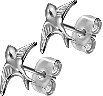 FILANGO 1 Paar Titan Ohrstecker | Schwalbe | Damen Ohrring Schmuck | Farbauswahl