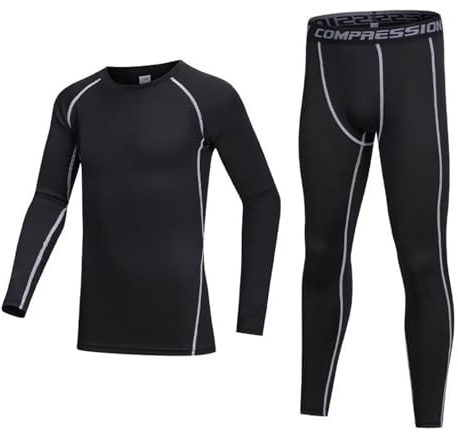Gavena Kids Thermal Base Layer Set Boys Compression Sets Children Gym Sport Compression Suit for 6~13 Age