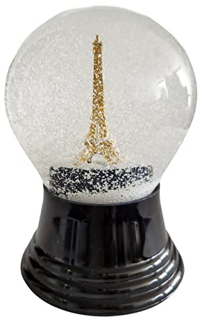 Schneekugel aus echtem Glas - Fast wie echter Schnee, Eiffelturm, 8 cm