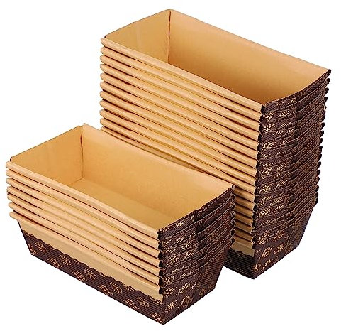BESTonZON 25pcs Disposable Loaf Tin Liners Practical Paper Boat-Shaped Moulds for Bread Oil-Proof Storage Pans 16.5 X 9 X 5cm Multi-Use