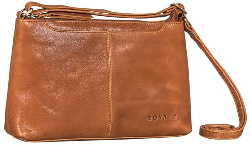 ROYALZ Missouri Elegante Kleine Schultertasche Damen Leder Vintage Umhängetasche Mini Damenhandtasche Crossbody Bag;Farbe:Schwarz