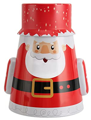 Christmas Candy Tin, Wobbler Design Bright Colors Durable Tinplate Durable Metal Roly Poly Design Christmas Candy Jar for Home Storage Decor