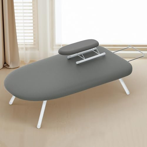 Planche à Repasser De Table, Mini Planche à Repasser Pliante Tout en Fer avec 2 Housses Amovibles, Petite Planche à Repasser Portable avec Coussin éPais pour Buanderie, Appartement (Color : Gray b)