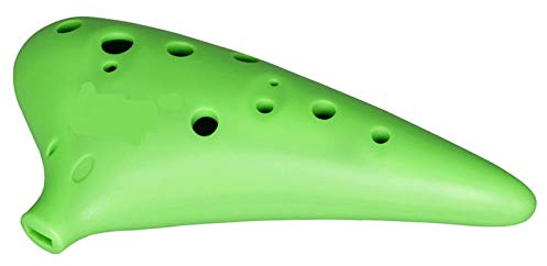 LEIXIUSM 12 Hole Alto C Ocarina Vessel Flute ABS Material Sweet Potato Shape with 2 Protective Bags Musical Gift for Beginners(Color:Green)