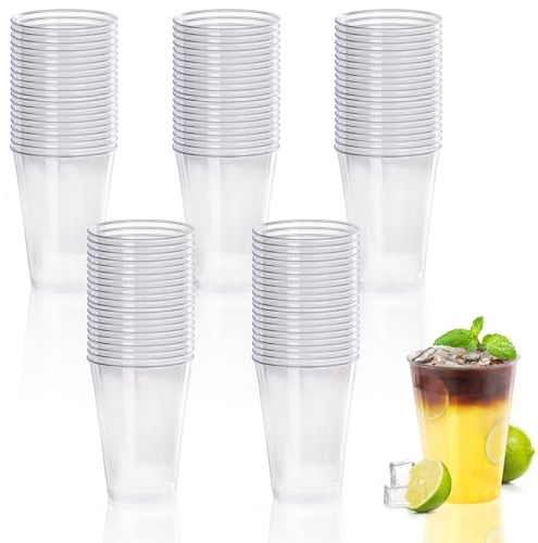 Gucass Plastmuggar, 100 st 300 ml plastmuggar, återanvändbara plastmuggar, plastmuggar för cocktail, champagne, öl, drycker, glasmuggar för cocktail, champagne, öl, drycker