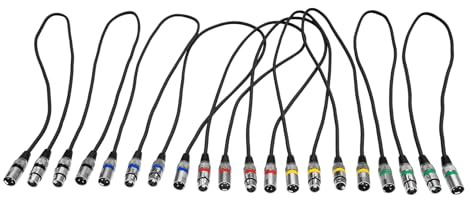 Alnemy XLR Kabel Mikrofonkabel,RVPE Audio-Mikrofonkabel,16 * 0.15BS,für Bühnenbeleuchtung Kommunikationskabel DMX Signal,Phantomspeisung, Aufnahmegeräte (10, 1m)