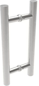 Sellon24® Griffstange 300/400 / 500 mm Türgriff für Glastür Schiebetür Griff Glasscheibe Stoßgriff Edelstahl V2A Stangengriff Türbeschlag Haltegriff Glas 8-12 mm /1 Paar (GS-304/M1-25-400/S)