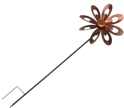 POPETPOP Moulin à Vent Décoratif en Fer pour Jardin Design Rotatif et Flexible, Style Unique pour Décoration Extérieure de Scène de Parc
