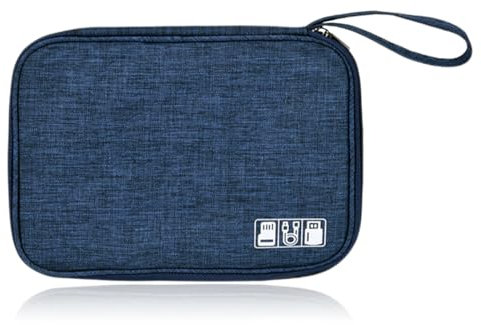 Sac Câble Multifonctionnel, Portable Organisateur de Voyage pour Accessoires Electronique, pour Carte SD, Chargeur, Adaptateurs, Cartes Mémoire, Câbles USB