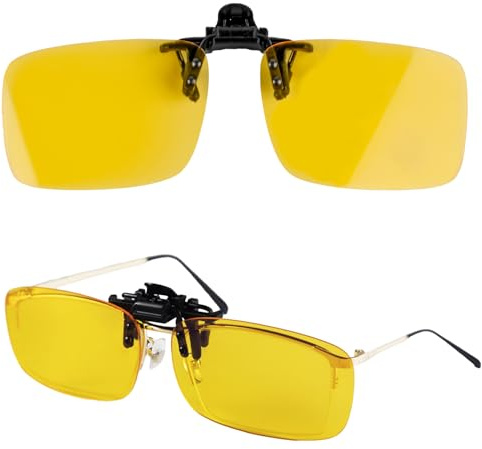 XiangJunly Lunettes de conduite de nuit polarisées anti-éblouissement à clipser, polarisées photochromiques, vision nocturne antireflet, lunettes de soleil à clipser pour homme et femme, vision claire