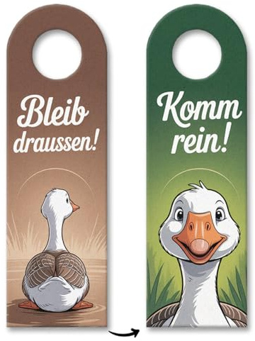 Cartoon Gänse Bleib draussen! Komm rein! Türhänger lustiger Türanhänger mit Spruch