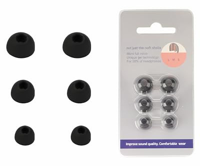 3 Pairs Silicone Earbuds for Panasonic RZ-S500W，daunke Replacement Earbuds，3 Different Size (S/M/L)，soft and comfortable，for In-Ear Headphones，Black