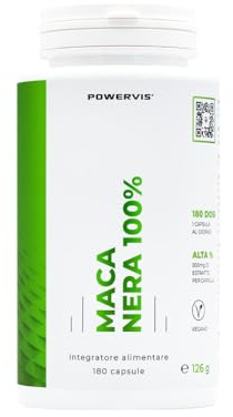 Maca Nera Peruviana Pura- 180 capsule (Scorta di 6 mesi) - Estratto Extra Forte - Senza altre varietà - Vegan - Per uomo e donna