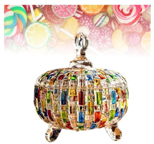 Bonbonnière de style européen avec couvercle, bocal de rangement | Hermétique en verre cristal, sucrier décoratif for bonbons, noix et épices