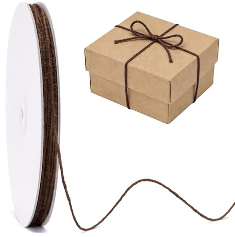 jijAcraft Dark Brown Jute Twine: 2mm x 100m Coloured Garden String | 3-Ply Natural Jute String for Gift Wrapping, DIY Crafts, Handmade Arts, Climbing Plant, Christmas