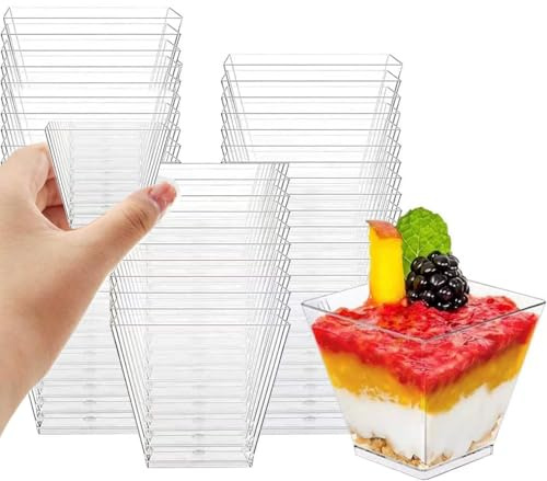 BAVATEE 100 Piezas Vasitos para Postres Reutilizables, 2oz/60ml