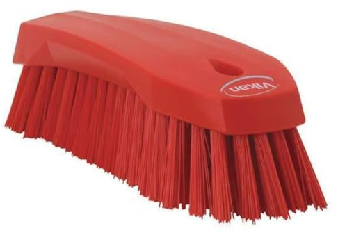 Vikan 38904 Hard Hand Brush, Red, Large, 200mm Length, 70mm Width, 60mm Height