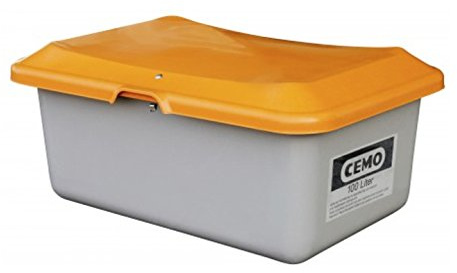 CEMO 10564 GFK-Streugutbehälter, grau/orange, 100 L