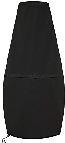 Dokon Large Chimenea Cover, Waterproof, Windproof, Anti-UV, Heavy Duty Rip Proof 600D Oxford Fabric Outdoor Garden Patio Heater Cover (122 x 21 / 61cm) - Black