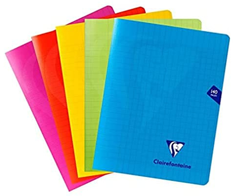 Clairefontaine 303781C - Heft - Schulheft Mimesys, 70 Blatt, 17x22cm, 90g, französische Lineatur, Einband PP, farbig sortiert, 1 Stück