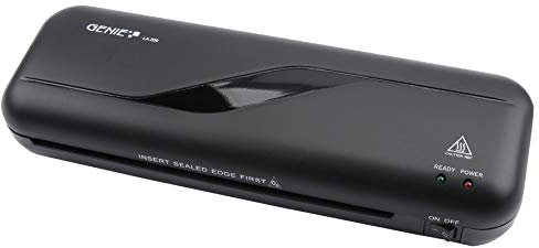 Genie LA 200 Laminiergerät inkl. Laminerfolien (geeignet bis DIN A4, für 80-125 mic Heißlamination) schwarz, 330 x 106 x 60 mm