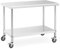 Royal Catering RCAT-120/60-W Edelstahltisch mit Rollen 60 x 120 cm 158 kg Tragkraft Arbeitstisch mit Rollen Arbeitstisch auf Rollen Arbeitstisch Rollen