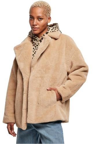 Urban Classics Damen Jacke Ladies Lapel Teddy Jacket unionbeige M