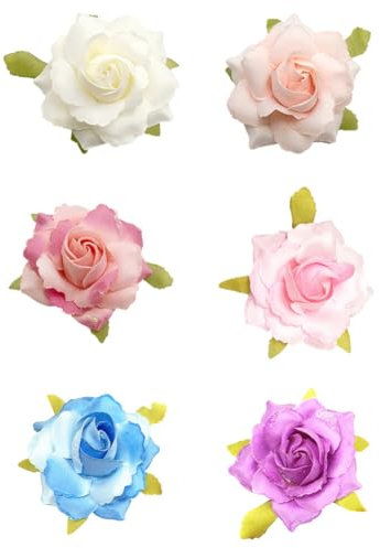 Aublinto Damen Vintage Blumen Haarnadel Braut haarschmuck rosa blumen Haarklammern Röschen Hochzeit Rot Ansteckblume Frauen Baby Kinder Set Schleife Pfingstrose Künstliche Haarclips Haarklammer Tanzen
