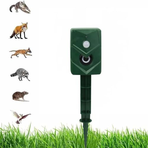 NCONCO Ultraschall- Repellent, Rattenabwehr mit PIR- Sensor Wasserdichtes Tierabschreckungsgerät für Garten Garage Hof, wirksam gegen Katzen, Hunde, Vögel, Ratten, Marder