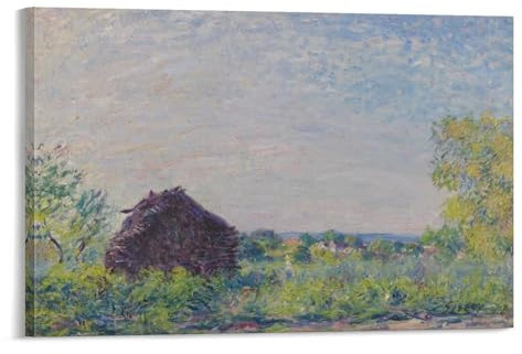 Alfred Sisley Wandkunst, Heuhaufen-Poster – Impressionismus, berühmtes Ölgemälde, Bild, Druck, Leinwand, Poster, Wandfarbe, Kunstposter, Dekoration, moderne Wohnkunstwerke, 30 x 45 cm