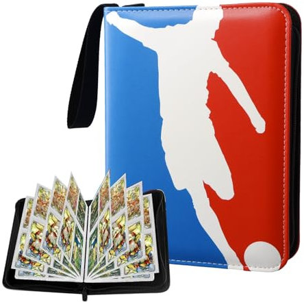 Volumoon Album per Carte da Collezione, 4 Tasche, 50 Pagine, per 400 Carte, Album per Carte da Calcio, Raccoglitore per Carte Pokemon, Album per Giochi di Carte Collezionabili con Chiusura Lampo